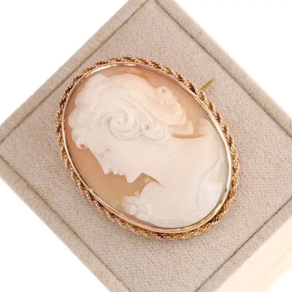 Brosza kamea portret kobiety - 9K