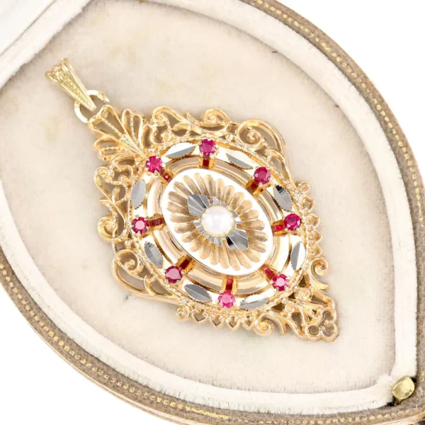 Francuski wisior z perełką - 18K