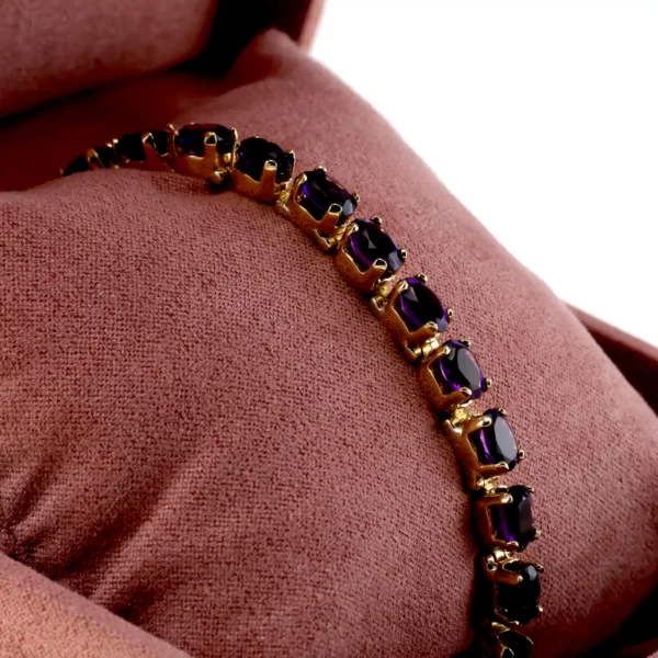 Bransoletka z ametystami - 14K