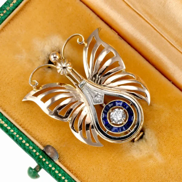 Brosza motyl - 18K