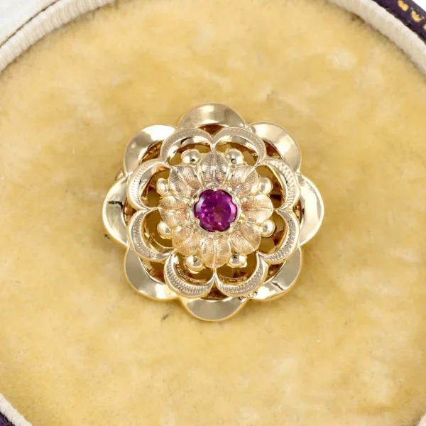 Dawna brosza z granatem - 18K